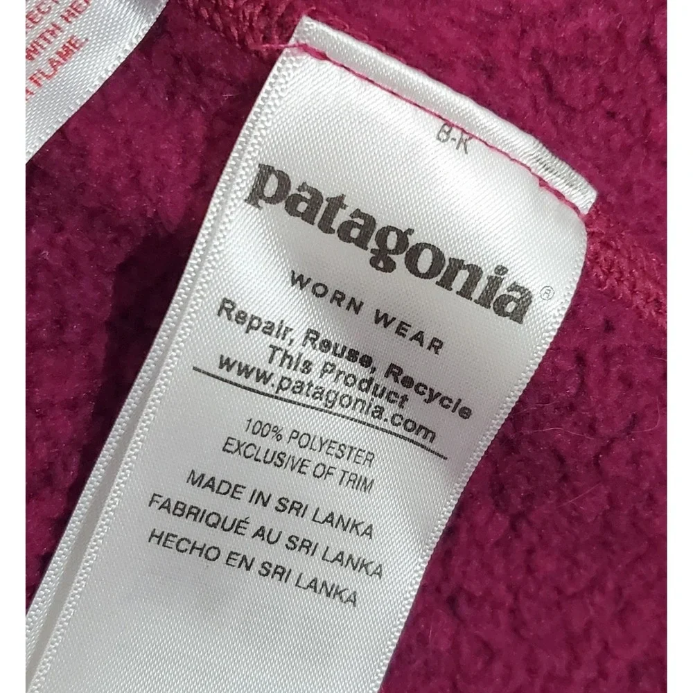 Patagonia Better Sweater Jacket Kids XL 14 Full Zip Fleece Burgandy Wine EUC - Picture 5 of 9